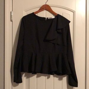 Meaneor Women's Ruffles Peplum Long Sleeve Dressy